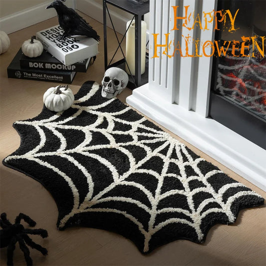 Black Spider Web Rug